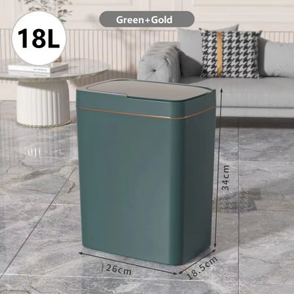 15/18L Smart Sensor Trash Can Garbage Bucket Waterproof Narrow Seam Automatic Trash Bin Wastebasket for Kitchen Toilet Bedroom