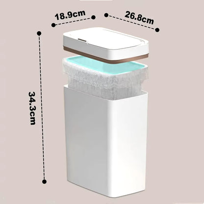 15/18L Smart Sensor Trash Can Garbage Bucket Waterproof Narrow Seam Automatic Trash Bin Wastebasket for Kitchen Toilet Bedroom